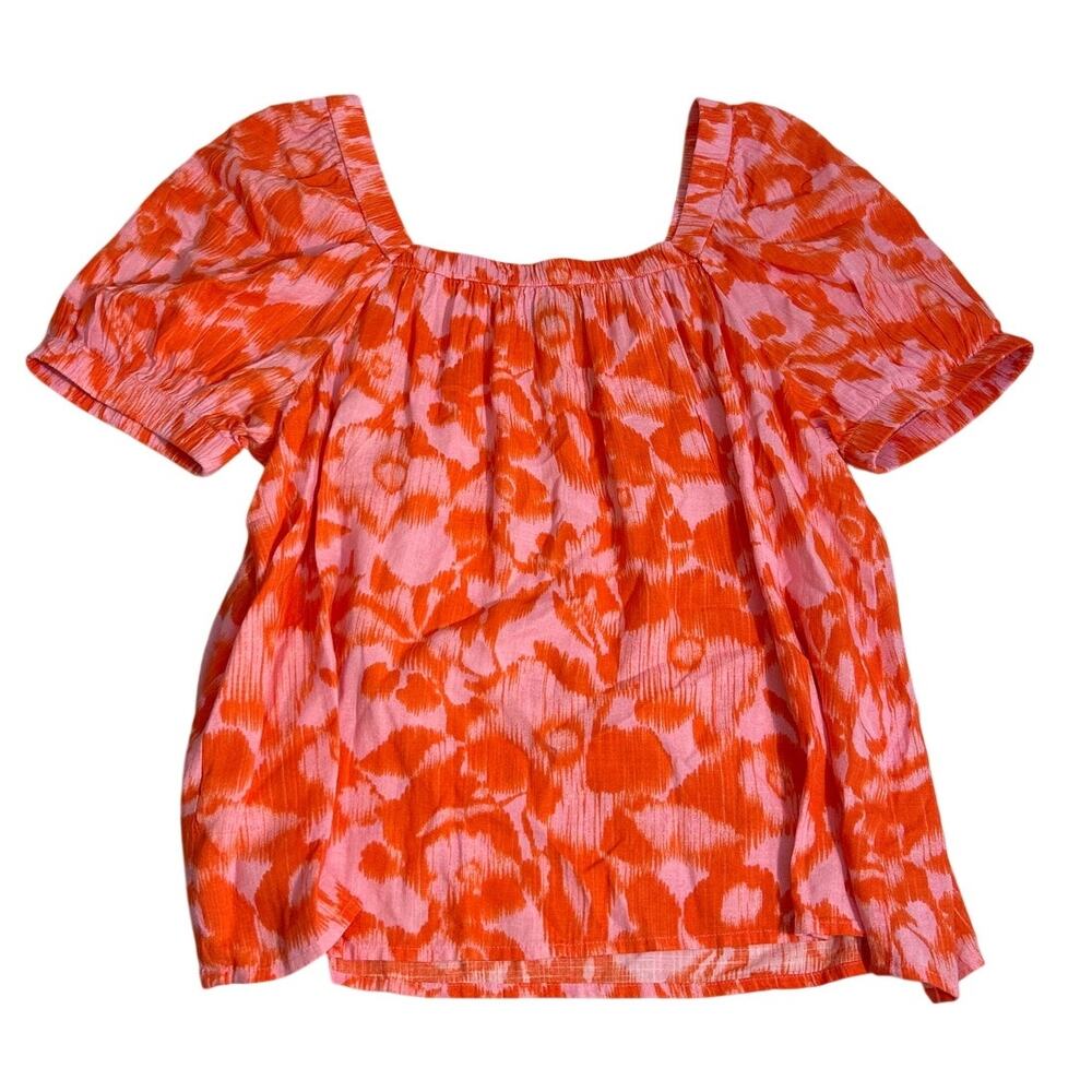 Sonoma Squareneck Peasant Top Pink Large